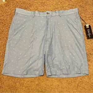 Walter Hagen Perfect 11 Birdie Print Shorts Birdie Daybreak Blue W42 Stretch NWT